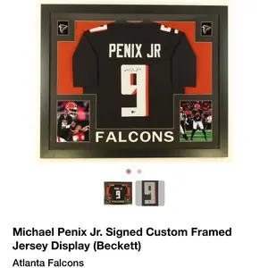 Michael Penix Jr. Signed Custom Framed Jersey Display - Beckett Certified Collectible Memorabilia