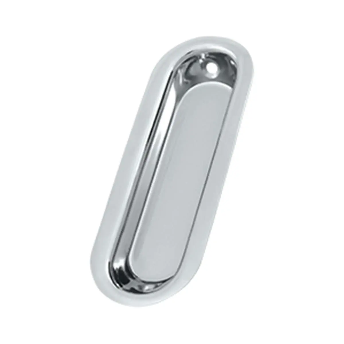 Deltana FP223U26 Brass Oblong Flush Pull - Bright Chrome, 3.5 x 1.25 x 0.31 in, Corrosion Resistant, for Cabinet Doors, Limited 1 Year Warranty