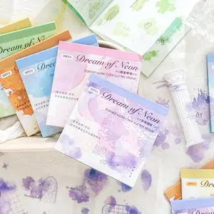 Watercolor Pattern Sticker, 20pcs/set Sticker Packs DIY Decorative Sticker, DIY Decals for Water Bottle, Laptop, Phone Case, Scrapbooking, Journal Making, Ornaments, Decoration