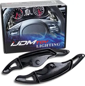 iJDMTOY Gloss Black Finish Larger Paddle Shifter Extensions For Hyundai 2018-2022 Genesis G70, 2020-2023 Sonata, 2021-2023 Elantra, 2022-23 Tucson