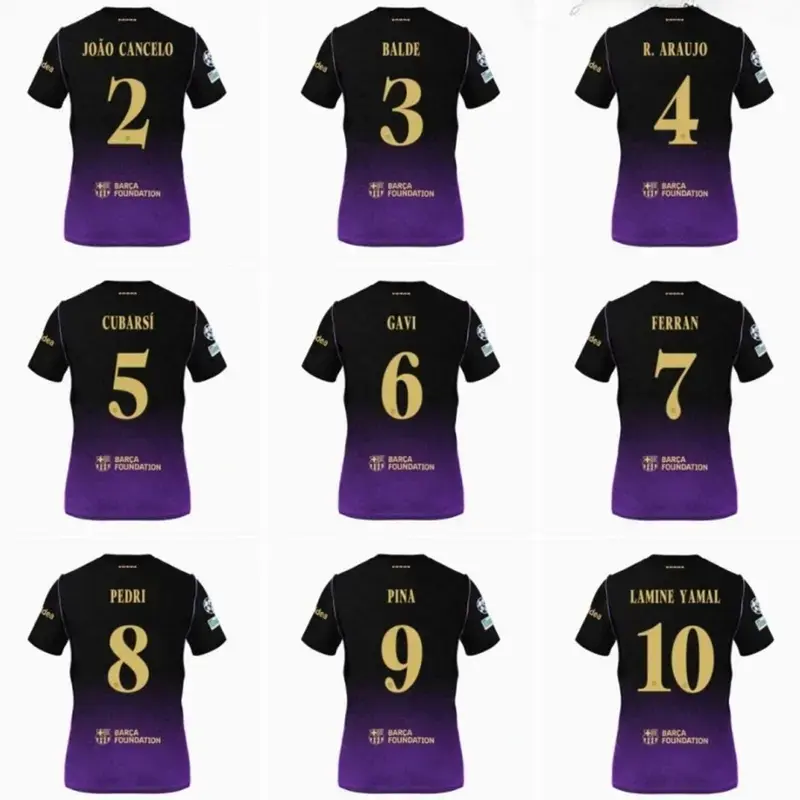 Unisex Barcelona Purple Away Jersey 2026/27 – Personalized Name & Number Soccer Shirt, Breathable Fan Style Football Jersey, Lightweight Match Day Top