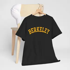 Berkeley Arched Text Yellow - Berkeley Unisex T-Shirt Full Color