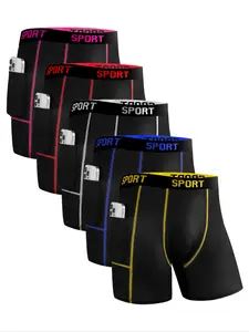 5pcs men's slim fit underwear - lightweight, breathable, comfortable, durable, elastic waistband, men's sports underwear with contour pockets, Workout Gym Underwear, suitable for daily fitness, running, home wear