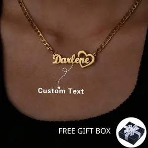Personalized Double Layer Heart Name Necklace – Custom Engraved Stainless Steel Pendant Minimalist Gift For Women