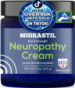 Migrastil Neuropathy Cream - Soothing Cream for Feet, Legs, Hands, Etc. Aloe Shea Butter Gentle Clove Moisturizing Body Care Daily. HSA/FSA Eligible