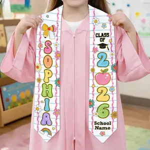 Custom Name Kid Graduation Stole, Kindergarten Grad Gifts for Kids, Class of 2026 Stole, Kindergarten Graduation Stole, Kids Graduation Sash