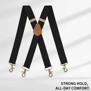 Heavy Duty Elastic Suspenders for Men and Women 1.4 Inch Adjustable X Back Suspenders for Daily Wear Work and Outdoor Use