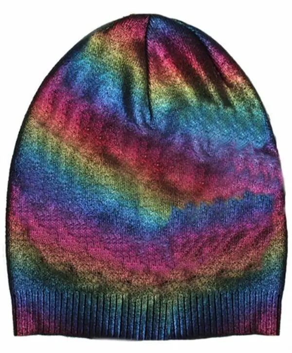 Rainbow Foil Hats With A Genuine Fur Pom (TikTok)