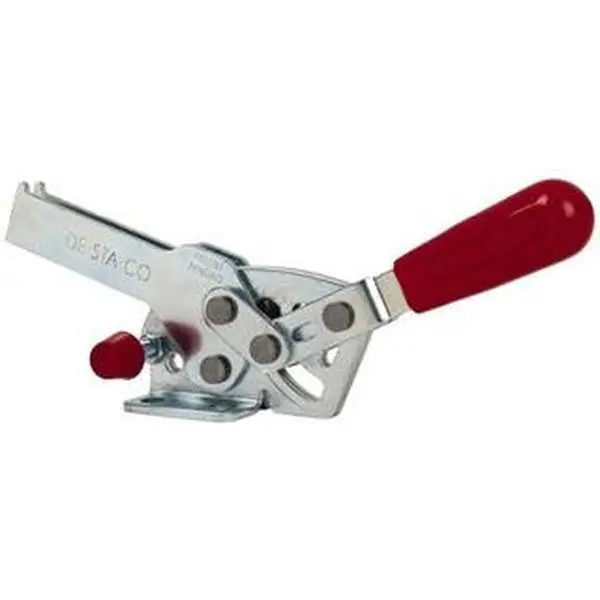 Destaco Manual Hold Down Toggle Action U-Bar Clamp (2017-U) - 560lb Hold, Horizontal Handle, 69° Handle Movement, 73° Bar Opening, Flanged Base, Electro-Plated Zinc Carbon Steel for Tools & Hardware, Manual Hold Down Toggle Clamp