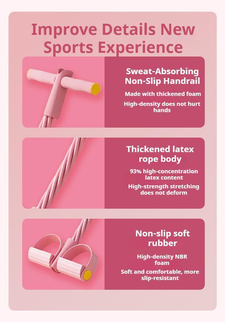 Multifunction Pedal Resistance Trainer with 6 Tubes – Stronger Resistance for Effective Training, Portable Foot Pedal Exerciser for Full-Body Home Workout, Stretching & Fitness Training