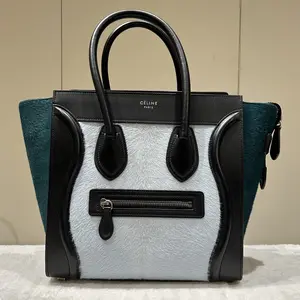 Pre-owned Celine Leather Tote Bags Micro Luggage handbag Horse hair 79589237