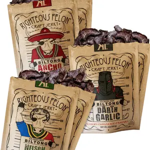 Biltong Variety 6-Pack - Keto-Friendly, Zero Sugar Beef Jerky Protein Snacks by Righteous Felon