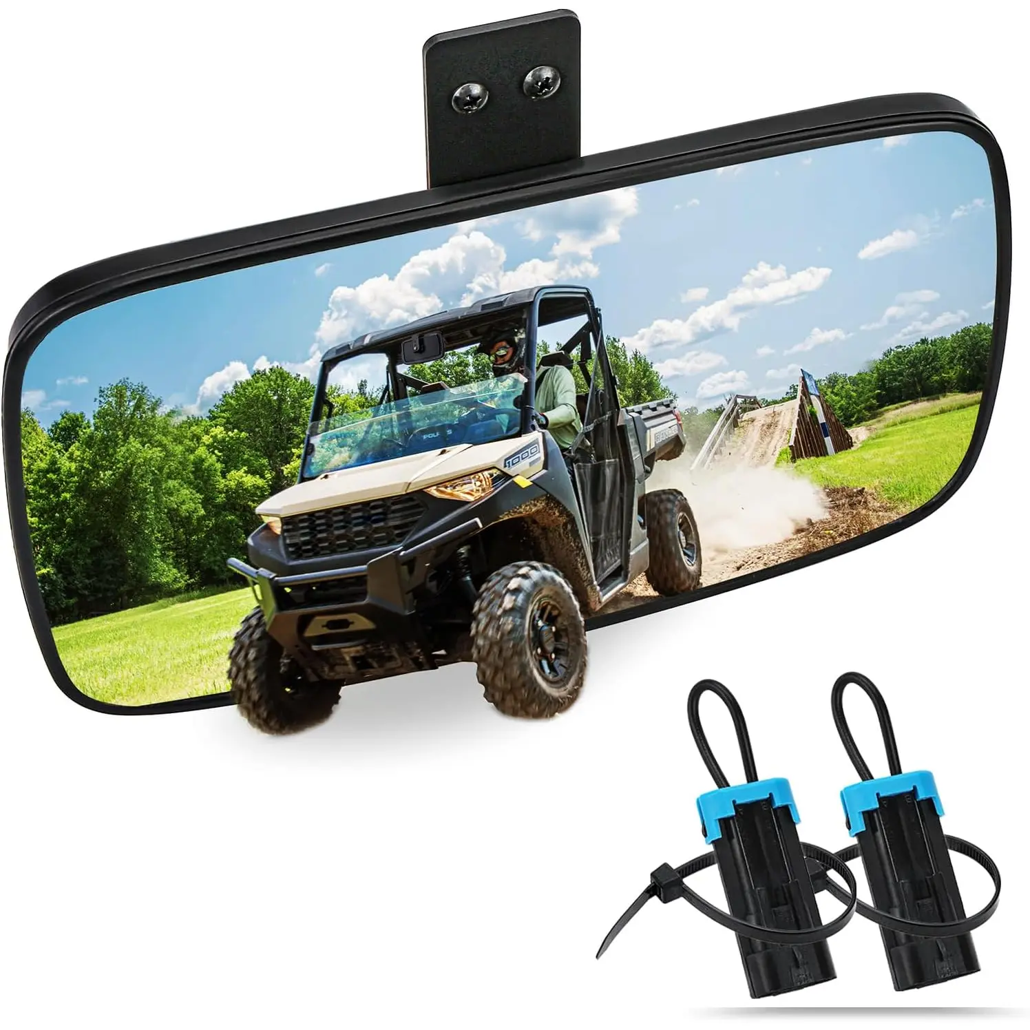 Ranger Rear View Mirror, UNIGT Center Convex Rearview Mirrors Compatible with 2017-2025 Polaris Ranger 500 570 900 XP 1000 Xp/Crew Fits Factory Present Drop down Mounting Tab 2879969 RM001