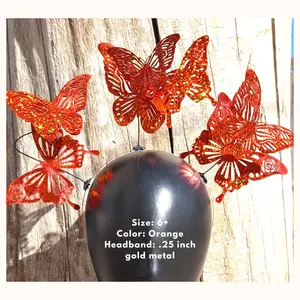 Holographic Glitter Butterfly Halo Crown – Festival Statement Headpiece