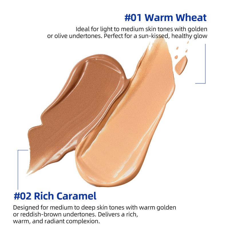 BEAUTNICE Long Wear Light Foundation, Available in Shades 01 and 02, 30ml, Long-Lasting Formula for a Flawless All-Day Look