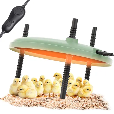 Brooder Heater Plate With Timer Control,Adjustable Height, 3 level Temperature Warmer, Easy Clean, Safe Use Coop Heating Plate