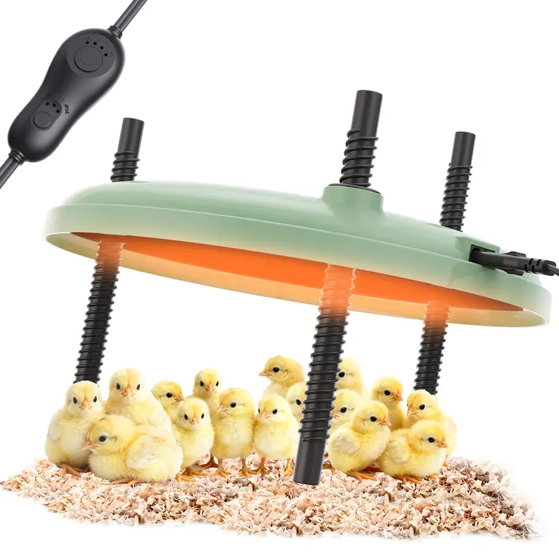 Brooder Heater Plate With Timer Control,Adjustable Height, 3 level Temperature Warmer, Easy Clean, Safe Use Coop Heating Plate