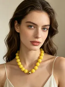 Rainbow Beaded Necklace Boho Style, Colorful Acrylic Resin Beads, Handmade Knot Pendant, Women's Summer Beach Vacation Jewelry