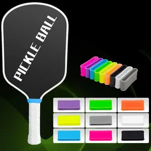 9 Pcs Pickleball Paddle Grip Ring - 9 Vibrant Colors Silicone Non-Slip Bands for Tennis & Racquets Secure Wrap Bands