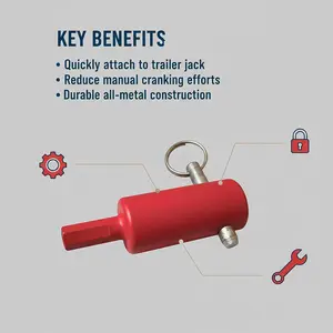 Trailer Jack Drill Adapter Tool, Universal Fit Trailer Jack Drill Converter, Durable & Efficient Design, Essential RV Accessory