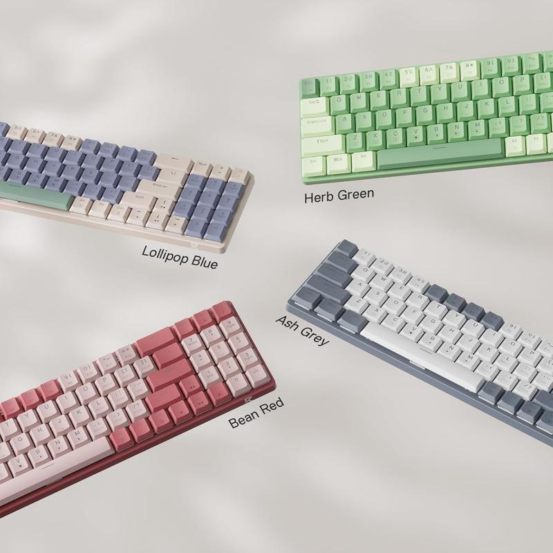 Redragon BS8772 Wireless Ergonomic Keyboard & Mouse Combo 75% 78 Keys 2.4Ghz Low-Profile Mechanical w/Rechargeable Battery 2400 DPI Blue Backlight