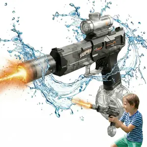 Electric Automatic Water Gun with LED Light Long RangePower Spray, Large Capacity, Rechargeable Water Blaster,Easy to Use Summer Outdoor Toy for Kids, Teens & Adults- Pool Party, Beach, Backyard Games & Birthday Gifts