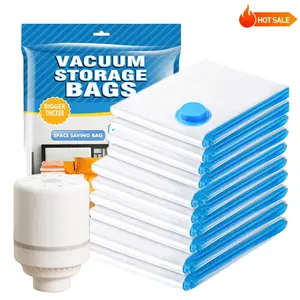 10-Pack Vacuum Storage Bags with Electric Pump - Large/Medium/Small Sizes | Heavy-Duty Space-Saving Storage for Clothing, Bedding, Blankets, Pillows | Stackable, Portable & Airtight Multi-Purpose Home Organizers - Ideal for Closet & Bedroom Storage.