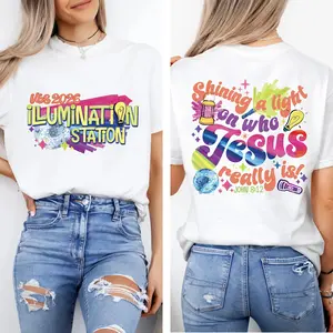 Illumination Station Christian T-shirt, VBS 2026 Tee, Shining A Light On Who Jesus Really Is Church Shirt, Youth Clothing, Holiday Shirt, Gift for Boys Girls, Unisex Graphic Tee, Trending Tee