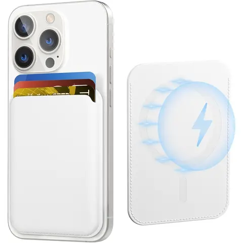 Magnetic Leather Mag RFID 3-Card Holder Protective Compact Casing for iPhone 17 Pro Max, 16, 15, 14, 13, 12, 11 Pro Max Plus Series - Durable Cellphone Cover