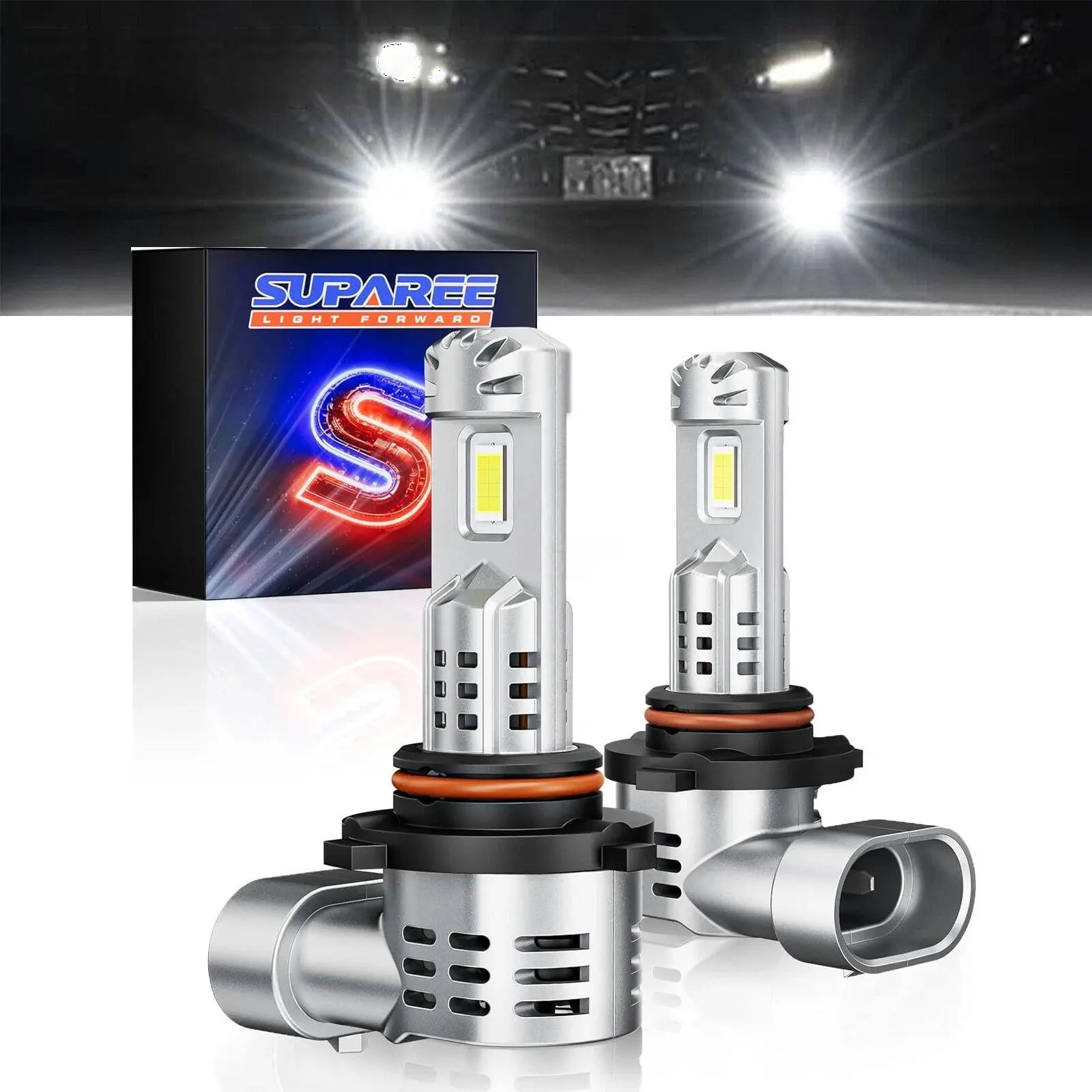 SUPAREE 9005 HB3 LED Headlight Bulbs, 20000LM 6500K Cool White ,Built-In Fan 5-Min Plug & Play Install ,50000+ Hr Lifespan for Toyota Ford Chevrolet Jeep