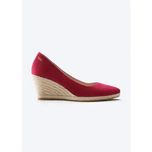 Roses Canvas V Cut Espadrille Wedges