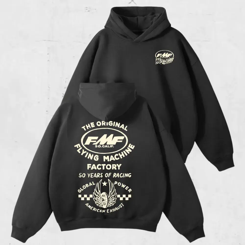 FMF Flying Machine Factory Shirt, 50 Years of Racing Legacy Tee, SoCal Moto Racing Shirt, Retro Motocross Biker Gift, FMF Vintage Motorsport Shirt, Full Colors, Car Hoodie