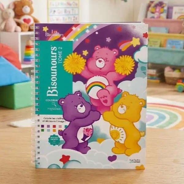 [Spiral-bound] Les Bisounours Tome 2, Coloriage et Color by Number, Livre de Coloriage pour Adultes, Relaxation et Activité Créative