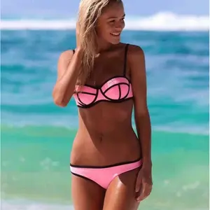 New Two-Piece Swimsuit Ins-Style Bikini Sexy High-Waisted Backless Multi-Color Beach Swimwear for Women