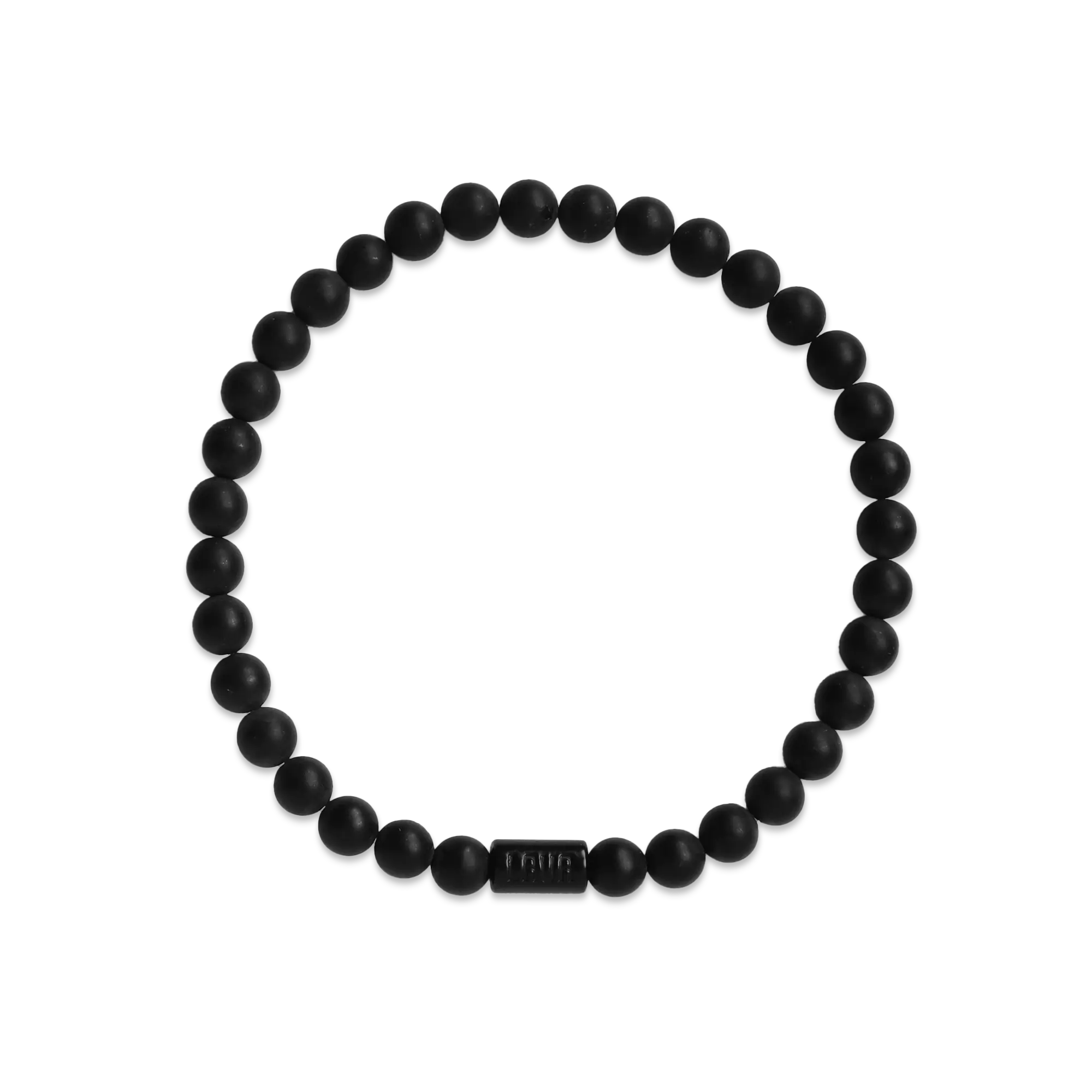 Black Matte Onyx Stretch Bracelet - BON-EL6MP