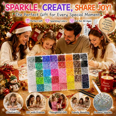 TQIGWRB Premium Rainbow AB Coated Shine Resin Jelly Rhinestones Bedazzled Kit - 3mm, 40 Colors, 32000pcs, Flat Back Gems, Use Tools Included, for Crafters, Books, Nail Art Decoration & Accessories
