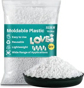 310G Moldable Plastic Pellets - Thermoplastic Beads Polymorph Plastic Meltable Reusable Thermal Beads for Crafts,DIY,Cosplay,Temporarily Repair,Modeling,Halloween Vampire Teeth Fangs