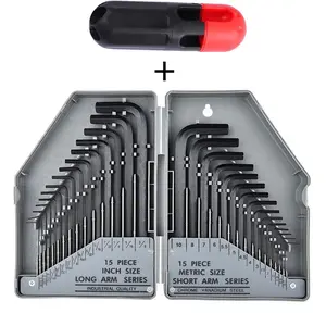 Metric Imperial Hex Wrench Set, L-Type Design, Chrome Vanadium Steel, Rust-Resistant, Durable, Home Appliance Furniture Installation Repair Tool