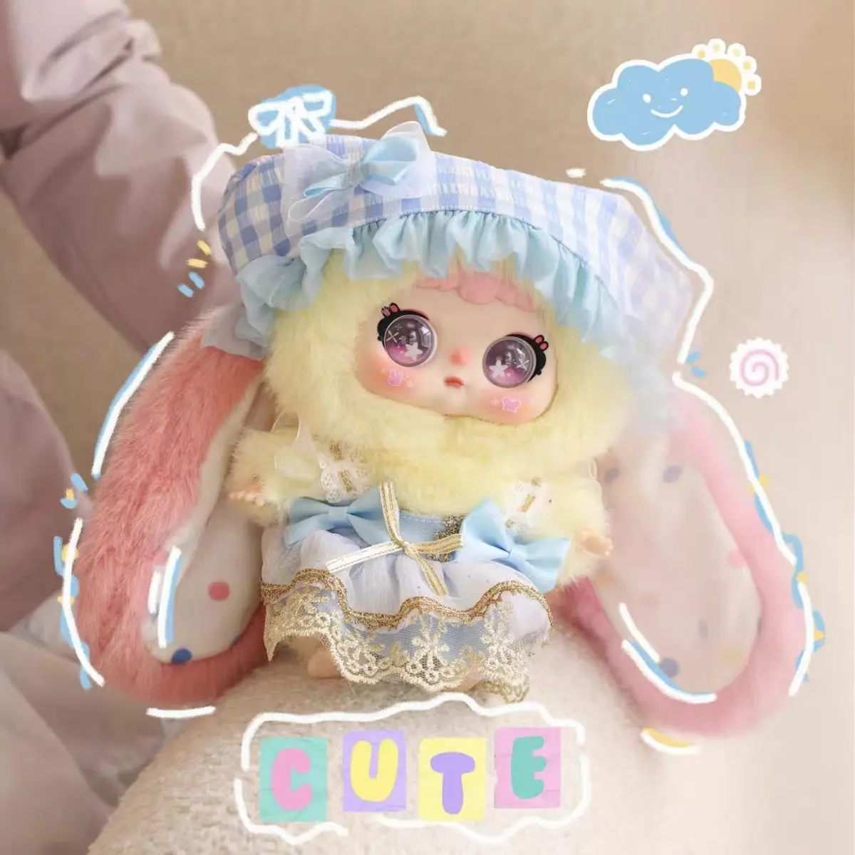 US  Jiimo cat Rabbit Diary Series Mystery Boxes Bag Pendant Bunny Plush Dolls Soft Collectibles Hidden Style 1/96
