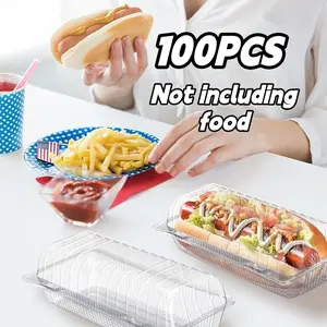 100pcs Flip-Top Food Containers/Showcasing Cakes And Desserts/Durable Stackable Storage/Takeout of Cookies, Salads, And Fruits/Suitable for Catering And Bakeries kitchen supplies pans