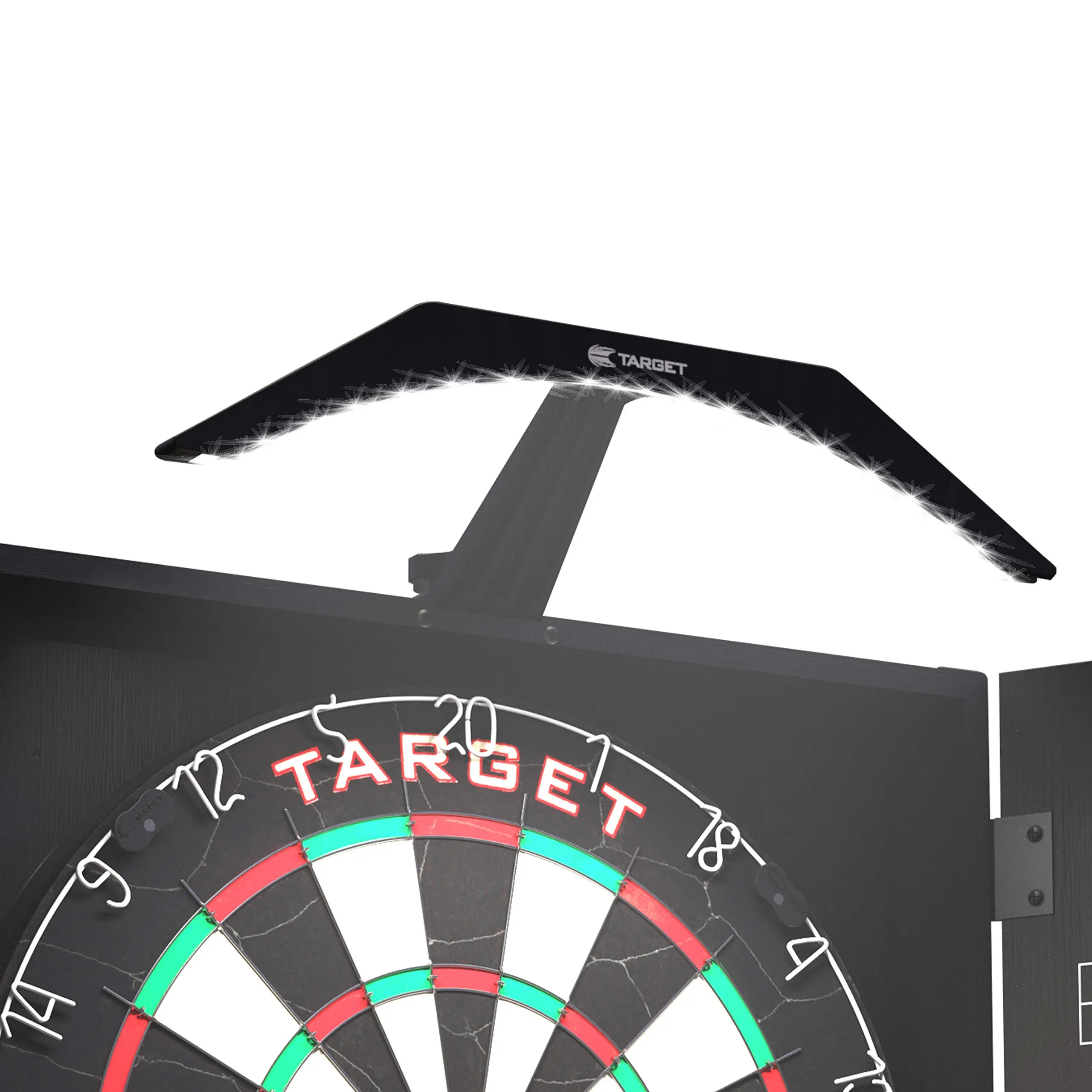 Target Darts Arc Dartboard Cabinet Light Attachment System, Compact LED Lights for Any Cabinet Setup, Includes Arc Arm and 3M Adhesive, 1 X 3M Adhesive Cabinet Fitting System