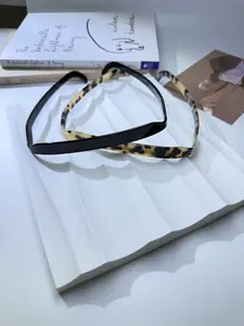French Vintage Acetate Narrow Band Anti-Slip Hairband, Casual Style, Random Print, All Seasons, Women's Fashion Accessory