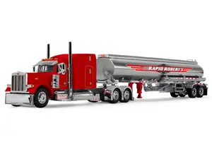 Peterbilt Model 379 w/ 63 Mid-Roof Sleeper and Heil Fuel Tanker Trailer (Rapid Roberts) Diecast 1:64 Scale Model - DCP 60-2251