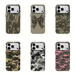 Camo Couple Phone Case, Old School Matching Phone Cases Compatible With iPhone 11, 12, 15, 14, 13, 16, 17 Pro Max