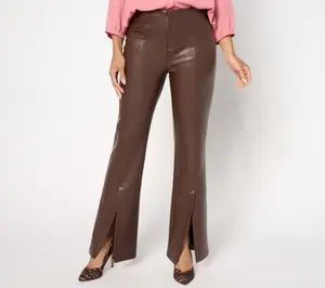 Peace Love World Black Label Regular Faux Leather Flare Pant