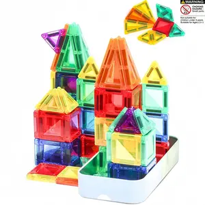 Mini Magnetic Tile Toys with Iron Box, Portable Magnetic Building Blocks, Ideal for Holiday & Birthday Gifts, Easy to Carry, Magnetic Tiles Set
