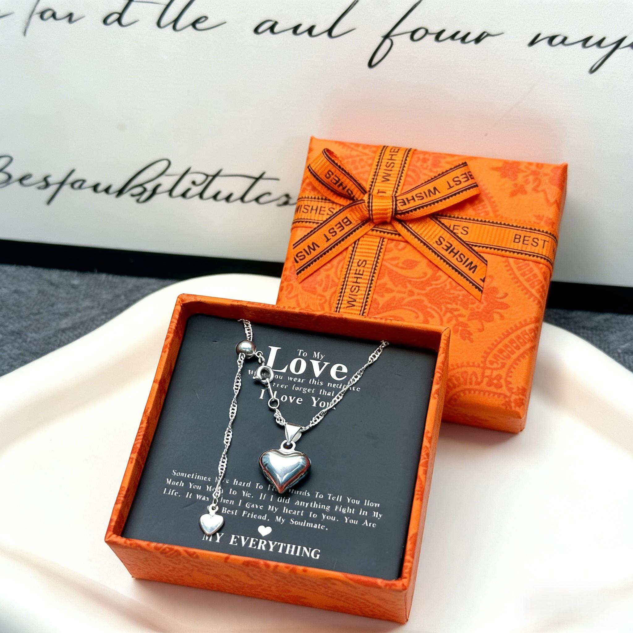 925 Silver Plated Adjustable Heart Lariat Necklace |18 inches Hypoallergenic Delicate Necklace, Nickel-Free & Lead-Free, Minimalist Love Pendant Jewelry Gift for Women