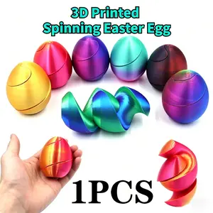 Creative Rotating Easter Egg, 3D Printed Spiral Egg, Fashionable Creative Toy, Unique Gift, Festival Present, 6.5cm/2.56in