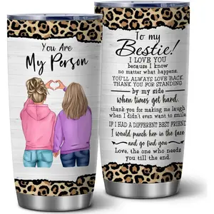 You Are My Person 20oz Stainless Steel Insulated Tumbler with Lid Funny Travel Coffee Mug Unique Birthday Gifts for Women Girlfriend or Best Friend Soulmate Water Bottle