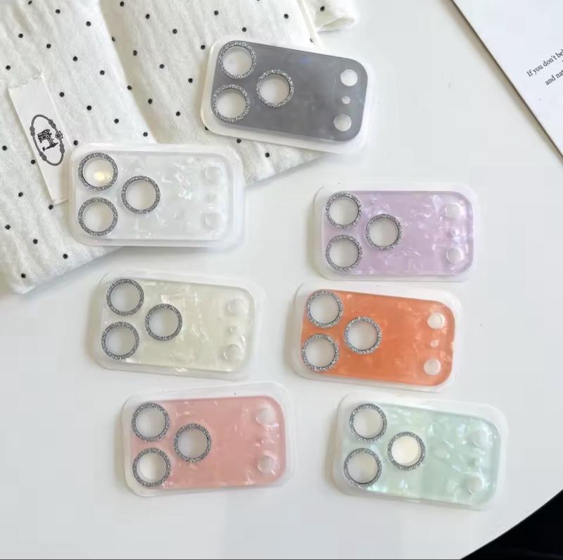 Iridescent Shining Rhinestone Camera Lens Protector for iPhone 17 Series Lens Film